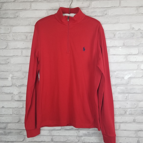 Polo Ralph Lauren Other - POLO Ralph Lauren Red Knit Quarter Zip Pullover